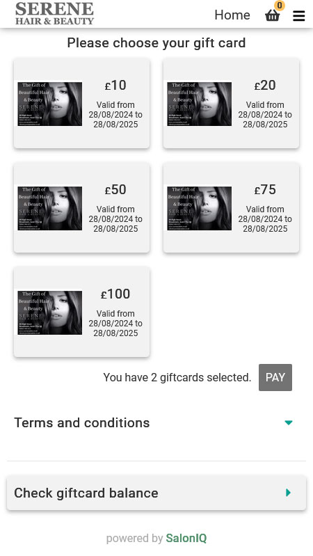 Buying vouchers, step 3