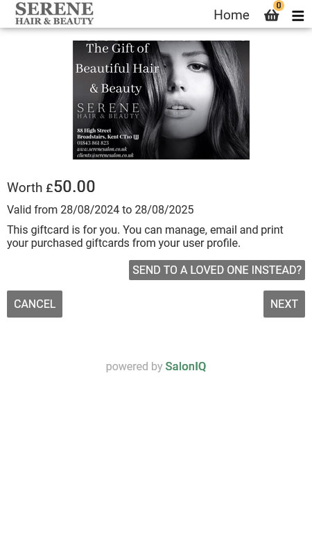 Buying vouchers, step 4