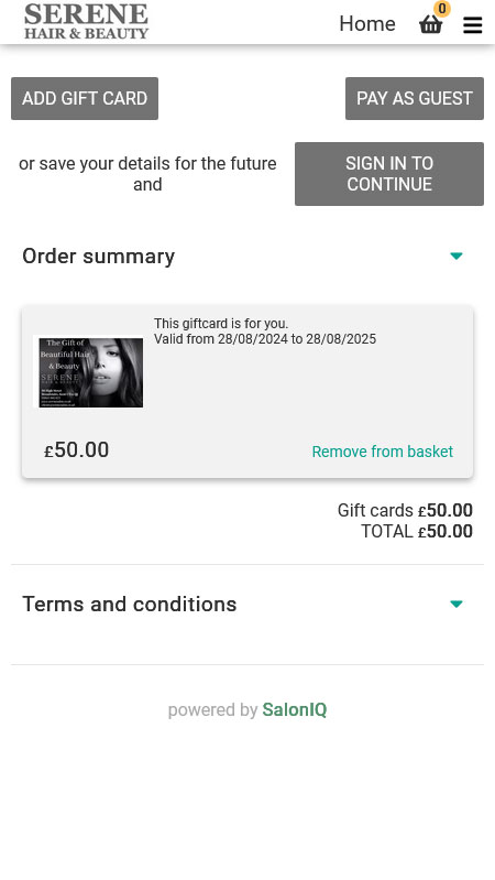Buying vouchers, step 5