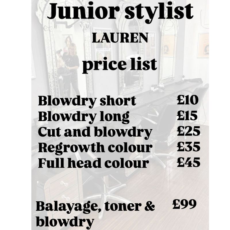Laurens Price List offer at Serene Hair & Beauty